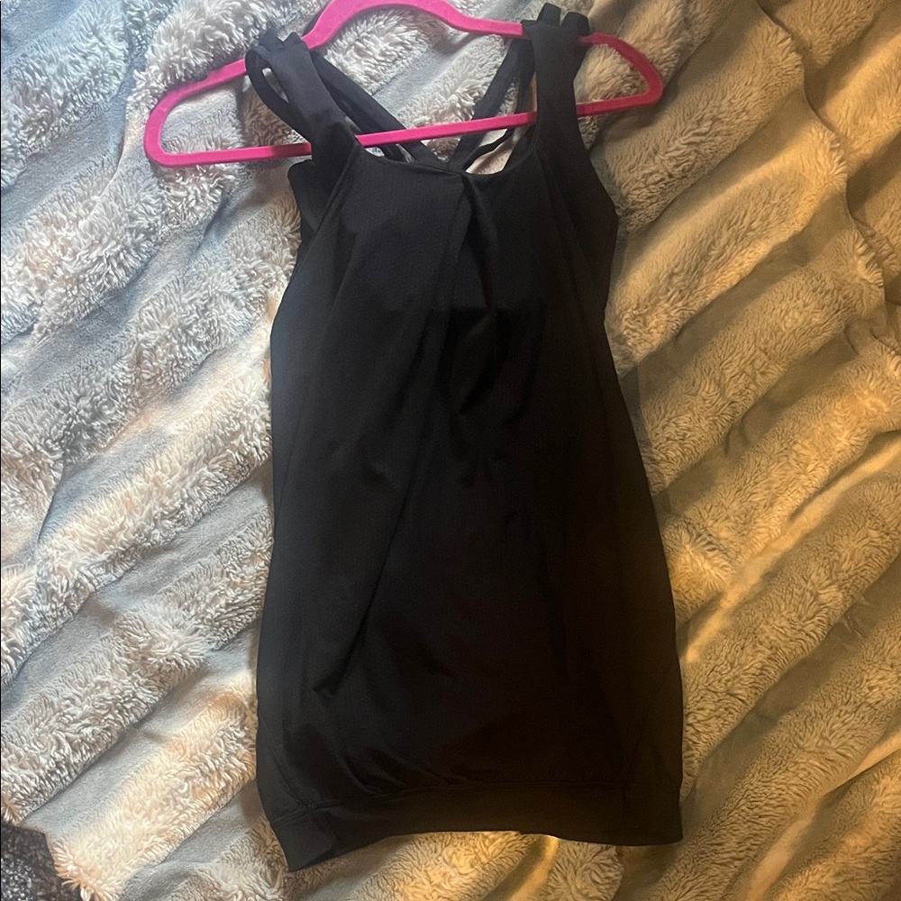 LuLaRoe Black Fitted Asymmetrical Tank Top